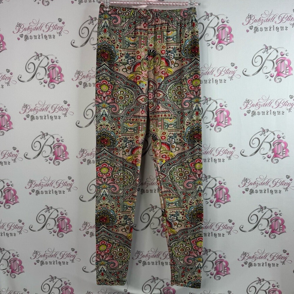 Always tights leggings pants paisley floral print rainbow Patterned Bottoms